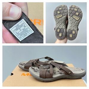 Merrell Bracken brown leather sandals women's 8